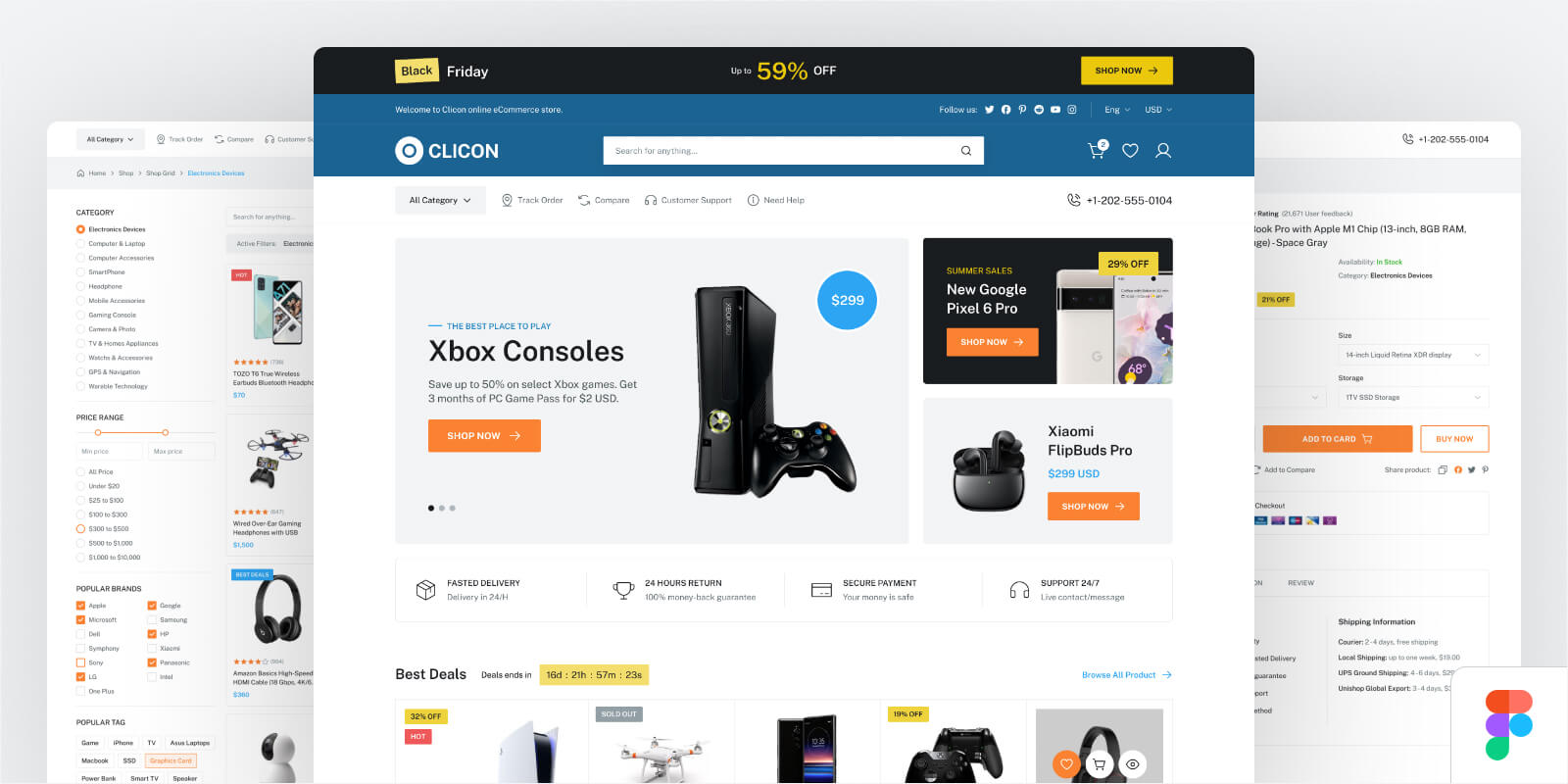 Clicon - eCommerce Marketplace Website Figma Template image